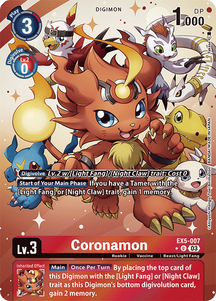 (007) Digimon TCG Animal Colosseum Single: Coronamon (EX5-007) (V.2)  Alternative Art