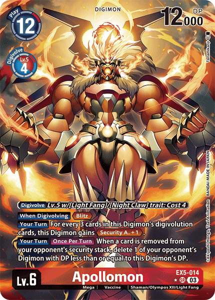 (014) Digimon TCG Animal Colosseum Single: Apollomon (EX5-014) (V.2)  Alternative Art
