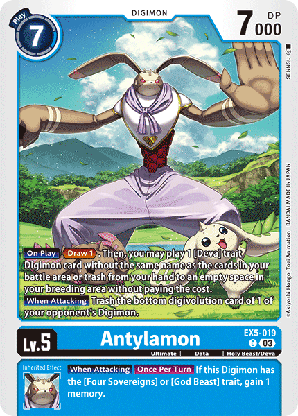 (019) Digimon TCG Animal Colosseum Single: Antylamon (EX5-019)  Common