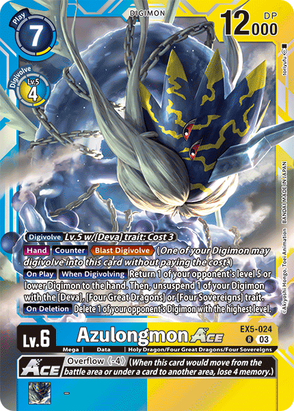 (024) Digimon TCG Animal Colosseum Single: Azulongmon Ace (EX5-024) (V.1)  Rare
