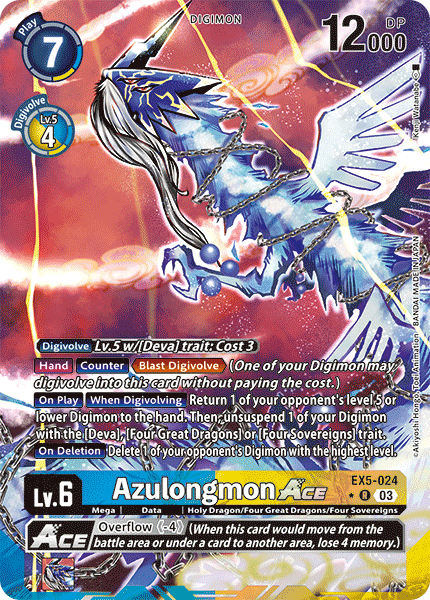 (024) Digimon TCG Animal Colosseum Single: Azulongmon Ace (EX5-024) (V.2)  Alternative Art