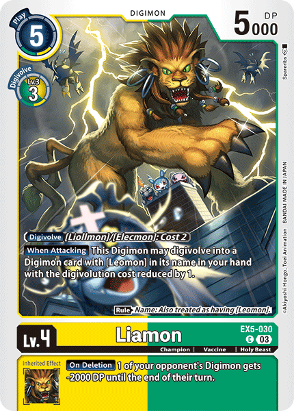 (030) Digimon TCG Animal Colosseum Single: Liamon (EX5-030)  Common