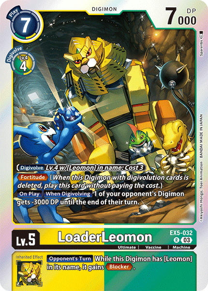 (032) Digimon TCG Animal Colosseum Single: LoaderLeomon (EX5-032)  Rare