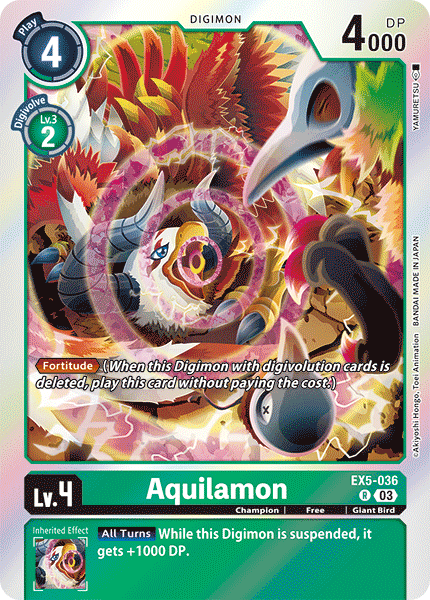 (036) Digimon TCG Animal Colosseum Single: Aquilamon (EX5-036)  Rare