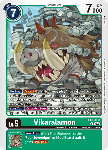 (038) Digimon TCG Animal Colosseum Single: Vikaralamon (EX5-038)  Common