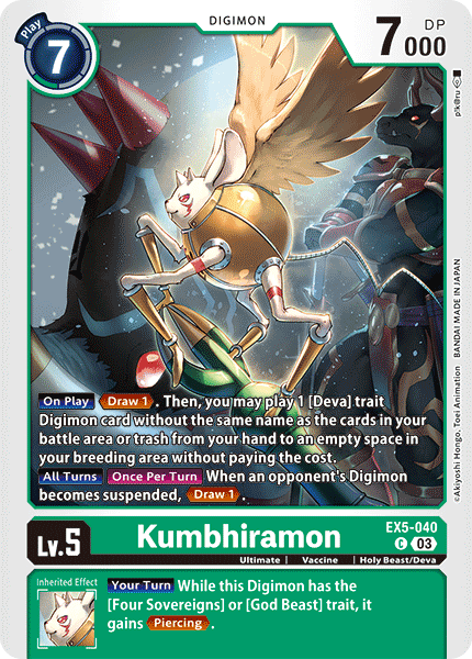 (040) Digimon TCG Animal Colosseum Single: Kumbhiramon (EX5-040)  Common