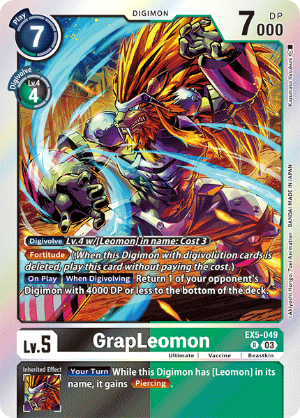 (049) Digimon TCG Animal Colosseum Single: GrapLeomon (EX5-049)  Rare