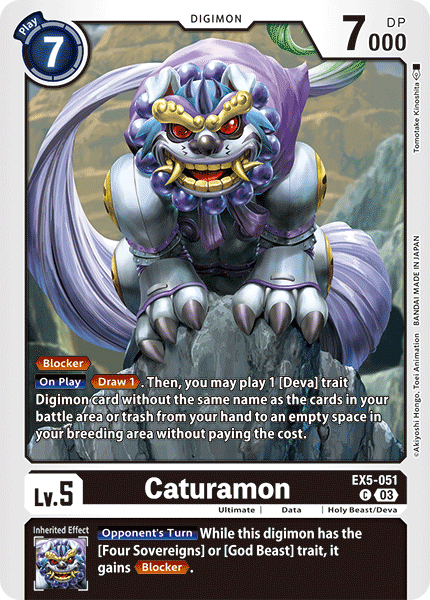 (051) Digimon TCG Animal Colosseum Single: Caturamon (EX5-051)  Common