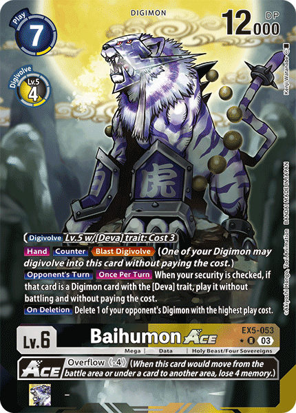 (053) Digimon TCG Animal Colosseum Single: Baihumon Ace (EX5-053) (V.2)  Alternative Art