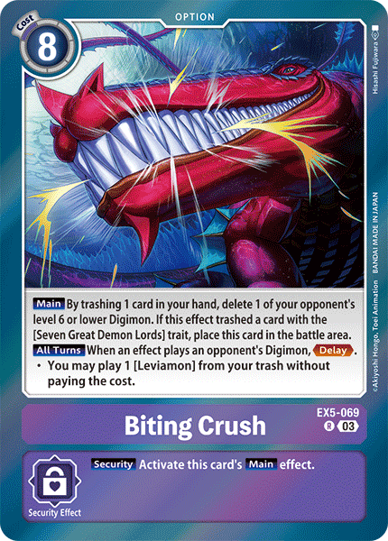 (069) Digimon TCG Animal Colosseum Single: Biting Crush (EX5-069)  Rare