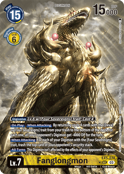 (074) Digimon TCG Animal Colosseum Single: Fanglongmon (EX5-074) (V.2)  Alternative Art