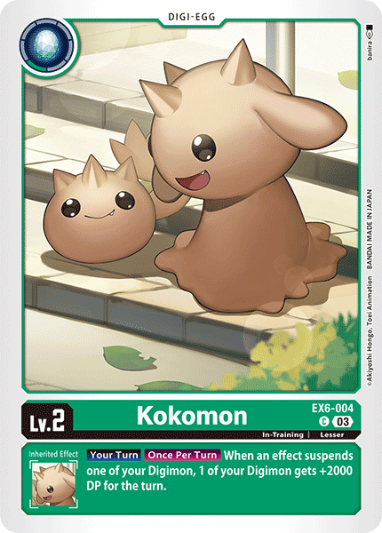 (004) Digimon TCG Infernal Ascension Single: Kokomon (EX6-004)  Common