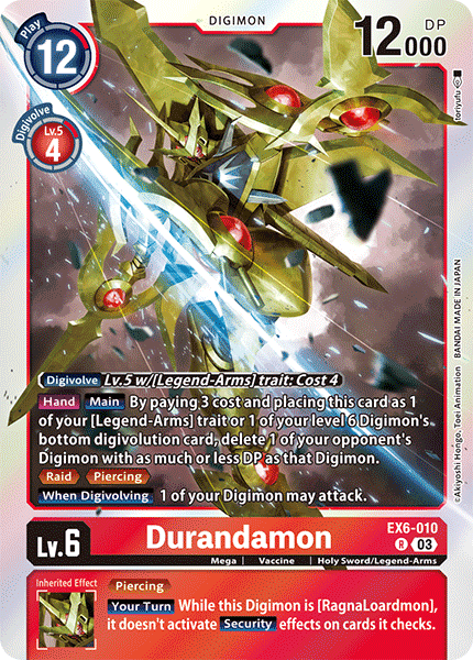 (010) Digimon TCG Infernal Ascension Single: Durandamon (EX6-010)  Rare