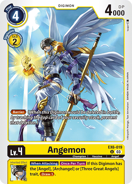 (019) Digimon TCG Infernal Ascension Single: Angemon (EX6-019)  Uncommon