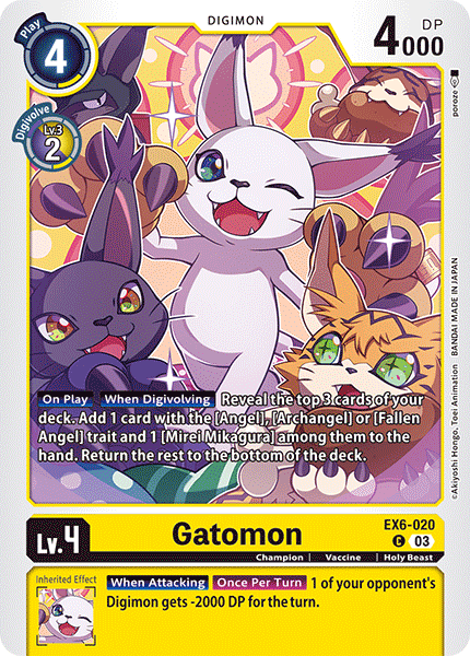 (020) Digimon TCG Infernal Ascension Single: Gatomon (EX6-020)  Common