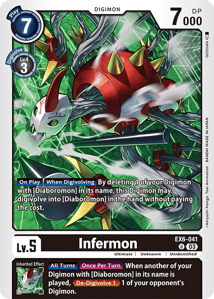 (041) Digimon TCG Infernal Ascension Single: Infermon (EX6-041)  Uncommon