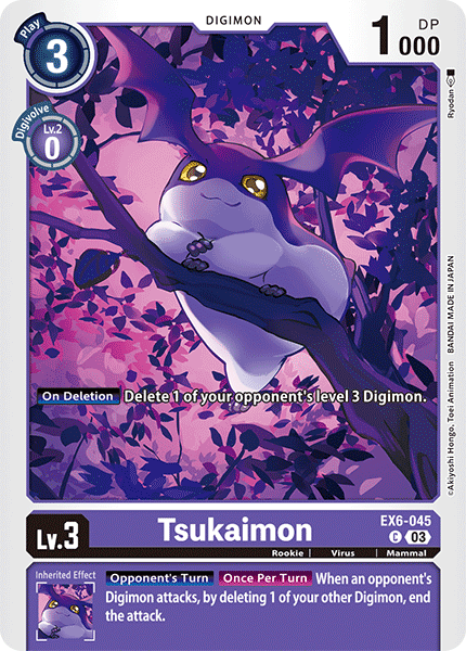 (045) Digimon TCG Infernal Ascension Single: Tsukaimon (EX6-045)  Common