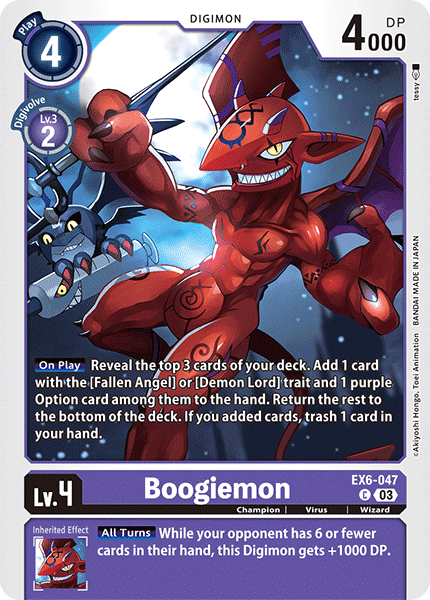 (047) Digimon TCG Infernal Ascension Single: Boogiemon (EX6-047)  Common