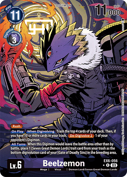 (056) Digimon TCG Infernal Ascension Single: Beelzemon (EX6-056) (V.2)  Alternative Art