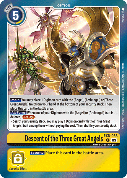 (068) Digimon TCG Infernal Ascension Single: Descent of the Three Great Angels (EX6-068)  Rare