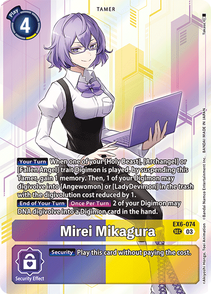 (074) Digimon TCG Infernal Ascension Single: Mirei Mikagura (EX6-074) (V.1)  Secret Rare