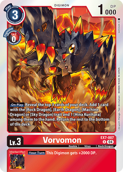 (007) Digimon TCG Digimon Liberator Single: Vorvomon (EX7-007)  Rare