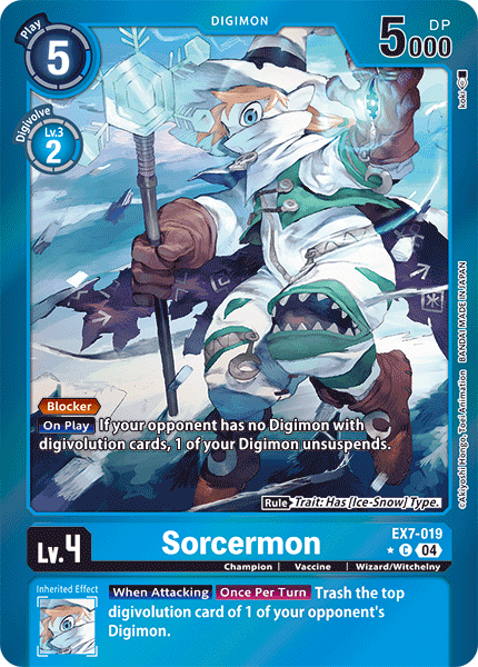 (019) Digimon TCG Digimon Liberator Single: Sorcermon (EX7-019) (V.2)  Alternative Art