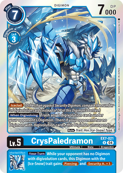 (021) Digimon TCG Digimon Liberator Single: CrysPaledramon (EX7-021)  Rare