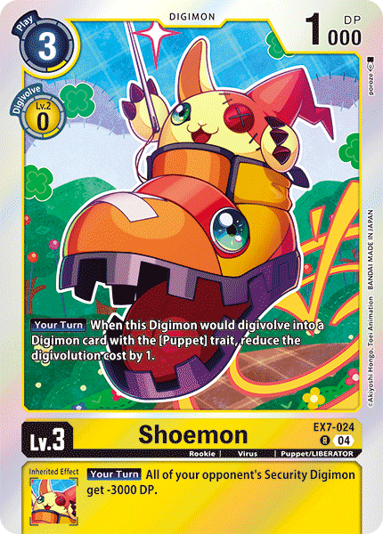 (024) Digimon TCG Digimon Liberator Single: Shoemon (EX7-024) (V.1)  Rare