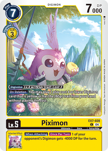(028) Digimon TCG Digimon Liberator Single: Piximon (EX7-028) (V.1)  Common