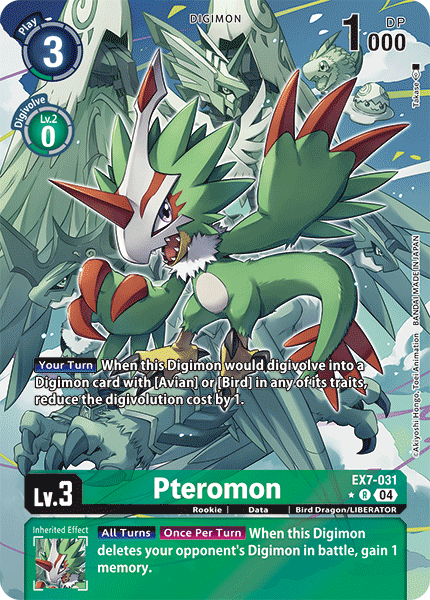 (031) Digimon TCG Digimon Liberator Single: Pteromon (EX7-031) (V.2)  Alternative Art