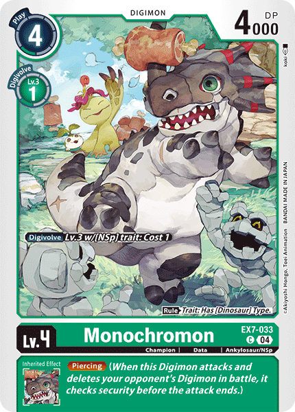 (033) Digimon TCG Digimon Liberator Single: Monochromon (EX7-033) (V.1)  Common
