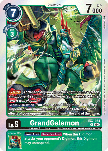(034) Digimon TCG Digimon Liberator Single: GrandGalemon (EX7-034)  Rare
