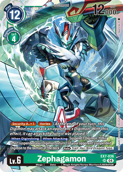 (036) Digimon TCG Digimon Liberator Single: Zephagamon (EX7-036) (V.1)  Super Rare