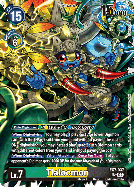 (037) Digimon TCG Digimon Liberator Single: Tlalocmon (EX7-037) (V.1)  Super Rare
