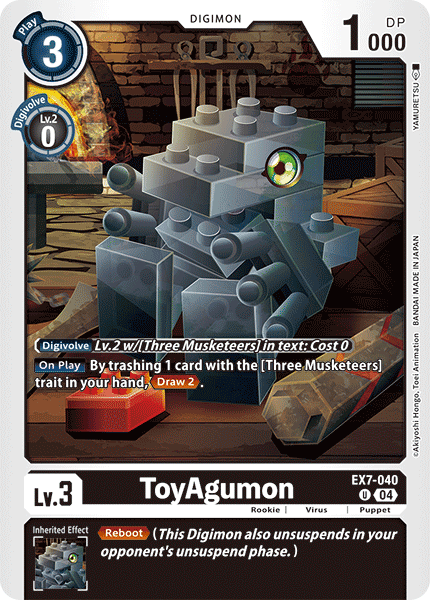 (040) Digimon TCG Digimon Liberator Single: ToyAgumon (EX7-040) (V.1)  Uncommon