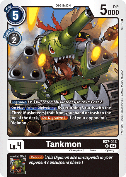 (043) Digimon TCG Digimon Liberator Single: Tankmon (EX7-043) (V.1)  Common