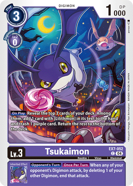 (052) Digimon TCG Digimon Liberator Single: Tsukaimon (EX7-052) (V.1)  Common