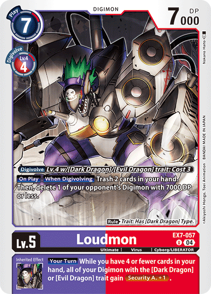 (057) Digimon TCG Digimon Liberator Single: Loudmon (EX7-057) (V.1)  Uncommon