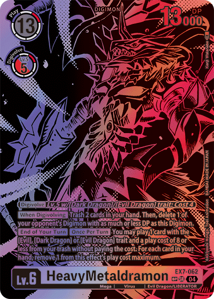 (062) Digimon TCG Digimon Liberator Single: HeavyMetaldramon (EX7-062) (V.3)  Special