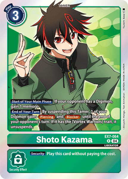 (064) Digimon TCG Digimon Liberator Single: Shoto Kazama (EX7-064) (V.1)  Rare