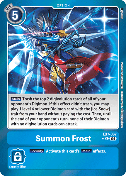 (067) Digimon TCG Digimon Liberator Single: Summon Frost (EX7-067) (V.2)  Alternative Art