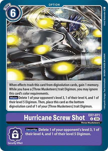 (071) Digimon TCG Digimon Liberator Single: Hurricane Screw Shot (EX7-071) (V.1)  Uncommon