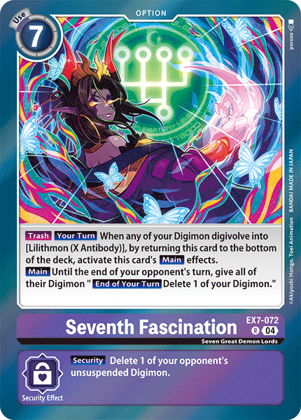 (072) Digimon TCG Digimon Liberator Single: Seventh Fascination (EX7-072)  Rare