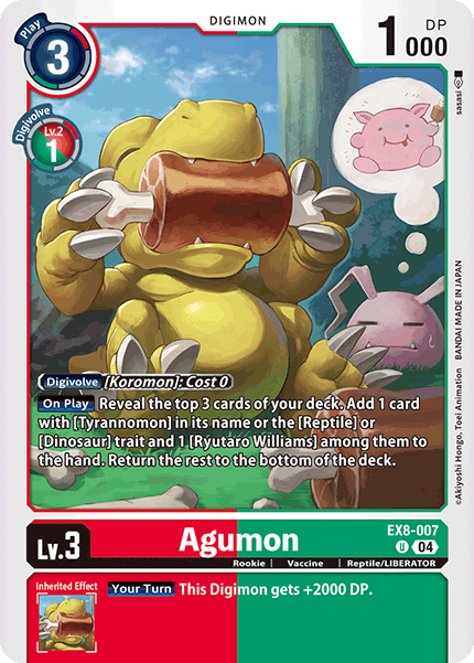 (007) Digimon TCG Chain of Liberation Single: Agumon (EX8-007) (V.1)  Uncommon