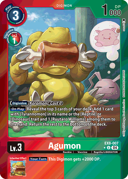 (007) Digimon TCG Chain of Liberation Single: Agumon (EX8-007) (V.2)  Alternative Art