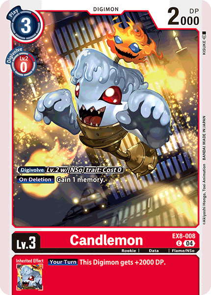 (008) Digimon TCG Chain of Liberation Single: Candlemon (EX8-008) (V.1)  Common