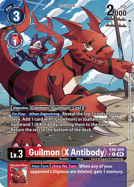 (009) Digimon TCG Chain of Liberation Single: Guilmon (X Antibody) (EX8-009) (V.2)  Alternative Art