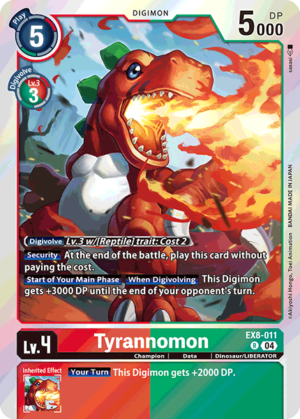 (011) Digimon TCG Chain of Liberation Single: Tyrannomon (EX8-011)  Rare