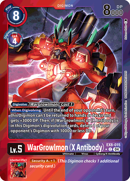 (015) Digimon TCG Chain of Liberation Single: WarGrowlmon (X Antibody) (EX8-015) (V.2)  Alternative Art